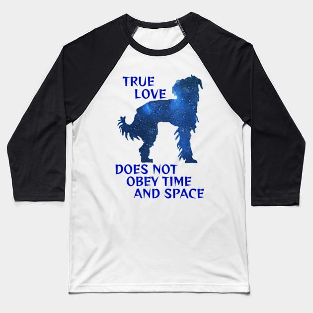 Midnight Blue Sapphire Milky Way Galaxy Chinese Crested Dog - True Love Does Not Obey Time And Space Baseball T-Shirt by Courage Today Designs